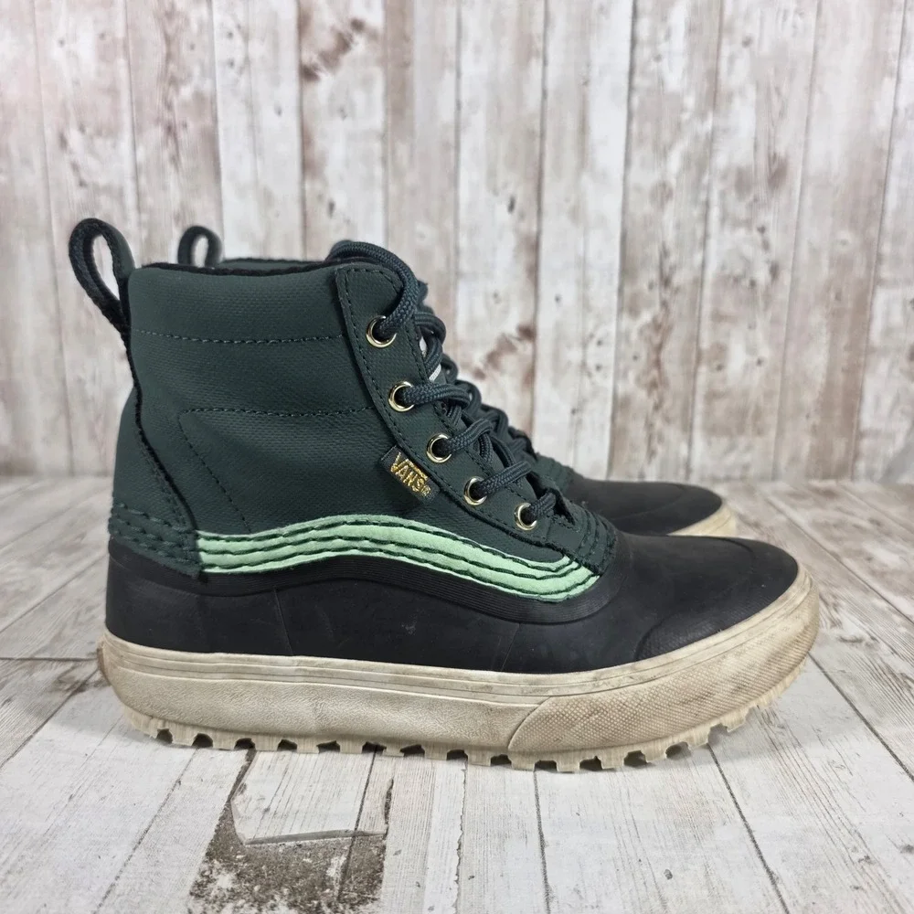 Vans Standard Mid Snow MTE Forest Green Black Winter Boots Mens 5.5 Womens 7